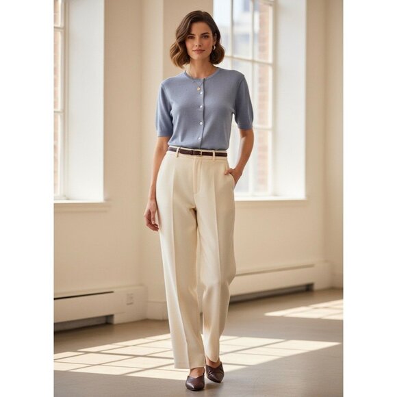 Vtg 90s City Silk Button Up Silk Blend Periwinkle Knit Top | Grandmacore Y2K P/M - Picture 12 of 15